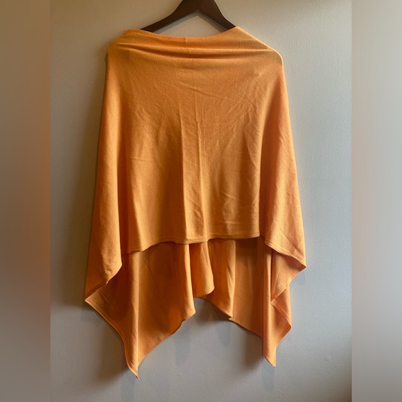 Kerisma Bamboo Blend Orange Dress Topper Poncho m/Shawl - Picture 3 of 5